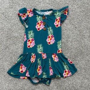 Posh Peanut Teal Floral Kids Twirl